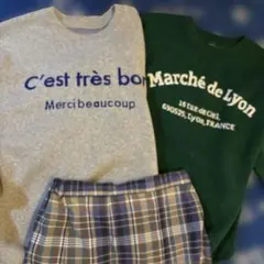 フェリシモリブインコンフォートコットンニット &LIPSIMチェックスカート3点