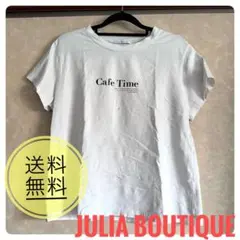 大人カジュアル♪JULIA BOUTIQUE ロゴTシャツ 白 半袖春夏シンプルのサムネイル