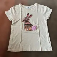 H&M ウサギ スパンコール Tシャツ 134/140のサムネイル