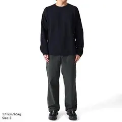Muji labo コットンキャンバス ダブルニーパンツ スモーキーパープル