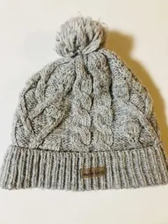 mont-bell グレー ニット帽 ポンポン付き