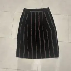 スカート　膝丈　S 38 ストライプ　ロペピクニック