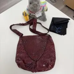 IBIZA クロコダイルレザー パッチワーク ショルダーバッグ ブラックB811 IBIZA クロコダイルレザー パッチワーク ショルダーバッグ ブラックB811