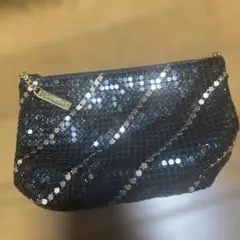 スパンコール 黒 クラッチポーチ　ランコム