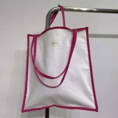 ピンク パイピング キャンバストート 2way 3way 無地 韓国 きなり