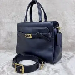 極美品　COACH 2way ショルダーバッグ　ハンドバック　本革レザー　黒