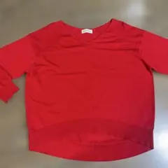 美品INÉD ゆったりレッド Vネックニット