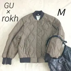 未使用　GU x rokh チェック柄中綿キルティングジャケット ＭＡ１ 暖かい