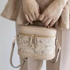 RANDA 2WAY フラワー刺繍バニティバッグ
