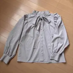 GRL グレイル ボウタイブラウス くすみパープル系S