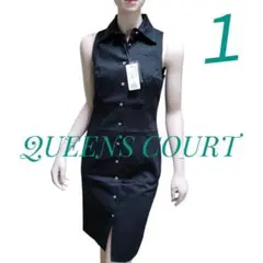 新品　クイーンズコート　サイズ1　23000円　厚手ワンピース　黒　晩夏～秋／春