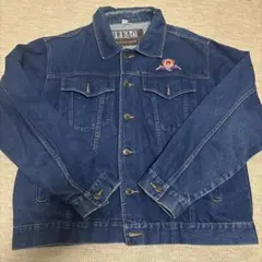 古着　デニムジャケット 刺繍ロゴ ワンポイント Gジャン メンズ