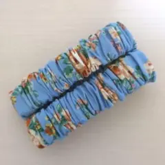 アームバンド 袖留め 水色花柄 ハンドメイド 匿名配送