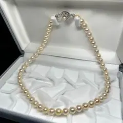 本真珠 アコヤ パールネックレス 7.3mm シルバー刻印 42㎝