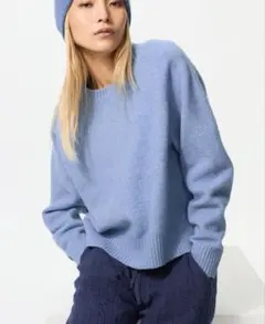 新品【UNIQLO】スフレヤーンセーター　XLサイズ　Blue