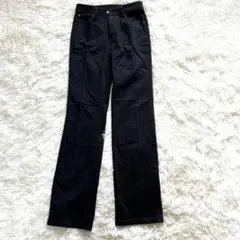 キャメルロード 美脚 黒パンツ ストレッチ コットン ストレート 61 ラフ