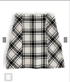 GRL バックリボンツイードチェックミニスカート ［gm699］S アイボリー