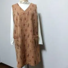 Vネック袖無チュニック