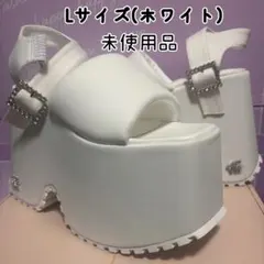 【新品未使用】ミシェルマカロン 厚底サンダル ホワイト Lサイズのサムネイル