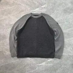 90s〜 AMERICAN EAGLE ラグラン コットンニット L グレー