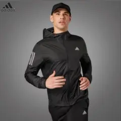adidasオウン ザ ラン ジャケットL 黒 NDU68 HZ4523