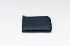 【美品】DAKS ダックス レザーコインケース ネイビー チェック柄 小銭入れのサムネイル