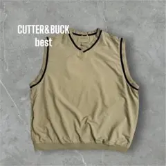 CUTTER & BUCK ベージュ ゴルフVネック ベスト