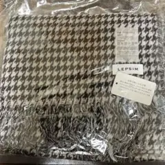 【新品未使用】　LEPSIM 千鳥格子柄マフラー　フリンジ付き