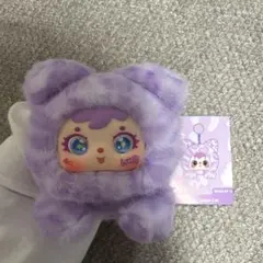 SAMUEL 紫ヒョウ柄ぬいぐるみキーホルダー