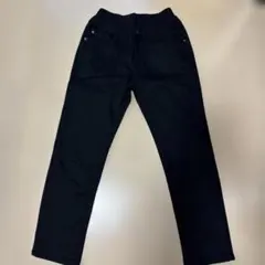 黒のゴムウエストロングパンツ