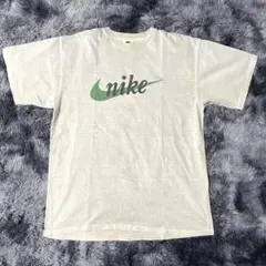 90s NIKE 銀タグ 筆記体ロゴ Tシャツ スウッシュ 希少 グリーン