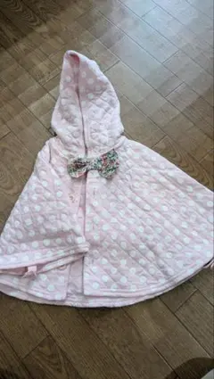 BRANSHES ピンク水玉ポンチョ