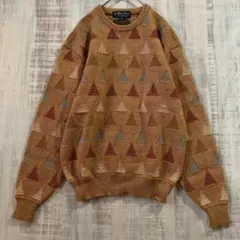 日本製 デザイン ニット セーター 古着 レトロ ビンテージ