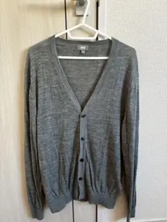 グレー Vネック カーディガン ユニクロ