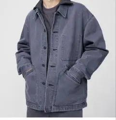 S オーバーサイズカラーデニムジャケット グレー　UNIQLO U
