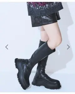 【抗菌防臭テープ付き】WAVYストレッチロングブーツ　ジーナシス　未使用