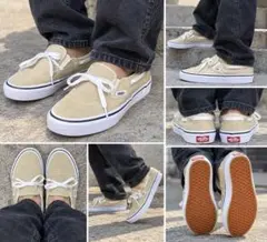 VANS バンズ スニーカー 22.5cm ベージュ デッキシューズ