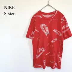 ナイキ/Tシャツ/半袖/ロゴ/総柄/派手色/S/レッド/カジュアル/ユニセックス