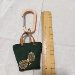 ミナペルホネン 生地の バッグチャーム　 ハンドメイド /深緑