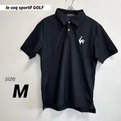 美品　ルコック　ルコックスポルティフゴルフ　半袖　ポロシャツ　ブラック　M