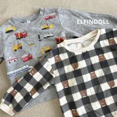 エルフィンドール はたらくくるま くま スウェット 長袖 秋冬