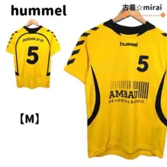 【hummel】ゲームシャツ/スポーツシャツ5番 黄 黒 M相当 古着T