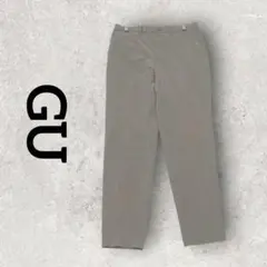 GU メンズ スラックスパンツ テーパードパンツ シンプル (M) ベージュ系