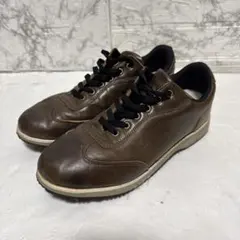 TAKEO KIKUCHI ブラウン レザースニーカー