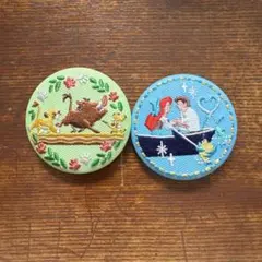 刺繍缶バッチディズニー