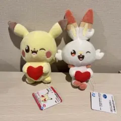 ポケピース ぬいぐるみ Mellow Heart ピカチュウ ヒバニーのサムネイル