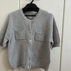 新品 Fredy emue 半袖 カーディガン グレーのサムネイル