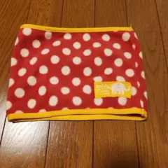 赤と白の水玉模様 フリースマフラー