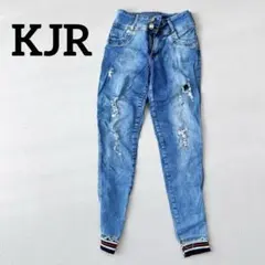 レア❣️KJR スキニー ダメージ加工 ライトブルー　スキニーデニム　おしゃれ
