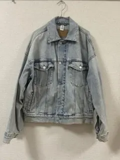 オーバーサイズ　ライトブルー　ダメージ　デニムジャケット